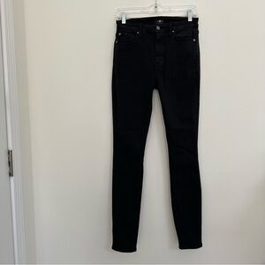 7 For All Mankind Black The High Waist Skinny Jeans size 26 Women's size 4